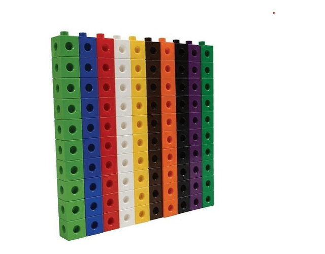 Cubos Multiencaje Conectable 100pc. Boques Matemática
