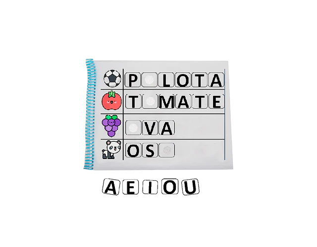 Cuadernillo Completación de Palabras con Vocales Quiet-Book Interactivo