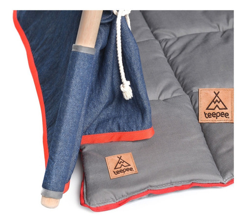 Cama Tipi Teepee Mascotas + Base Acolchada + Bolso