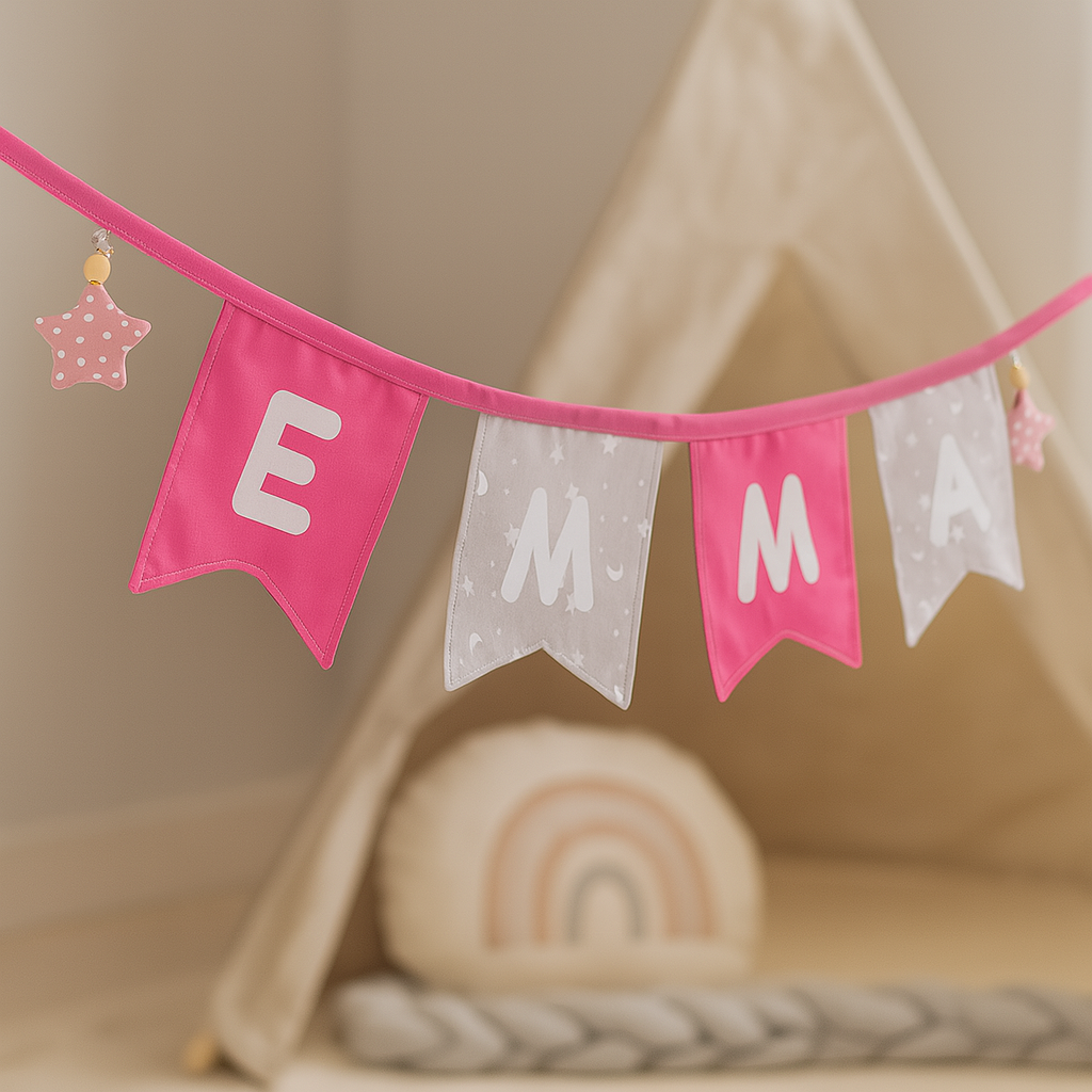 Banderines personalizados con nombre niña (hasta 5 letras)