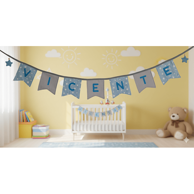 Banderines personalizados con nombre (6 a 12 letras)