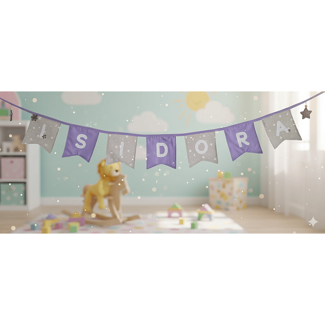 Banderines personalizados con nombre (6 a 12 letras)