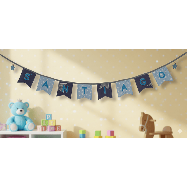 Banderines personalizados con nombre (6 a 12 letras)