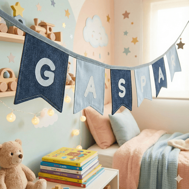 Banderines personalizados con nombre (6 a 12 letras)