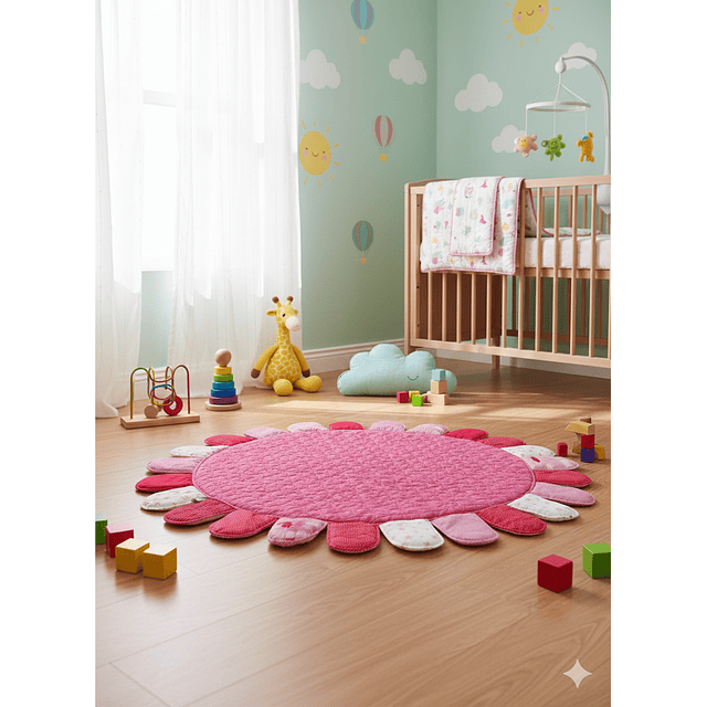PLAYMAT ACOLCHADO REDONDO, MODELO ROSE