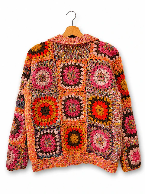 Chaleco Jardín Multicolor Patchwork tejido a mano