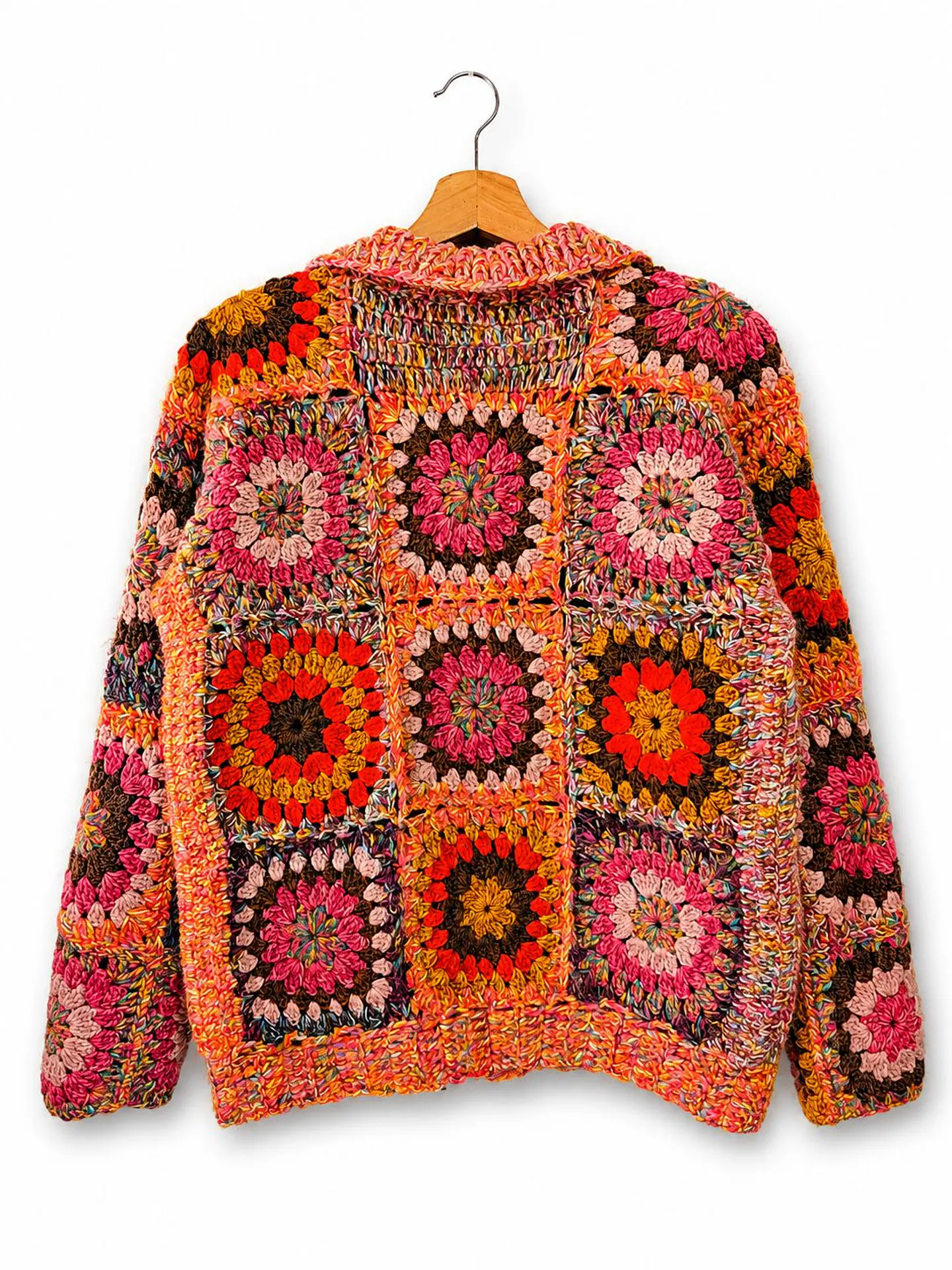 Chaleco Jardín Multicolor Patchwork tejido a mano 2