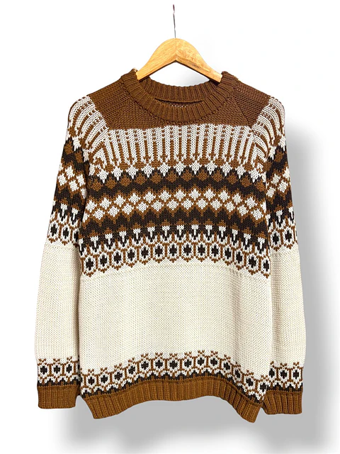 Chaleco Jacquard Geométrico en Tres Colores