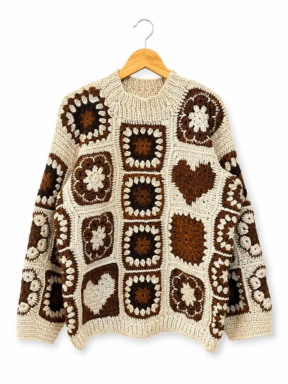 Chaleco Mandala Tierra tejido a mano 3