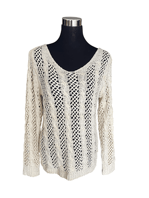 POLERON TRENZADO HILO CON AMARRA ESPALDA