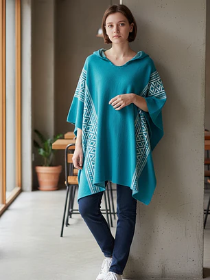 PONCHOS CON GORRO 