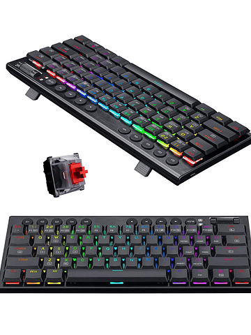 Teclado HORUS 60% BLACK Wireless English K632-PRO-RGB RED SWITCH