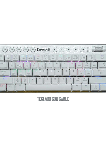 Teclado HORUS 60% Cableado English K632-RGB WHITE RED SWITCH