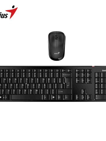 Teclado Genius + Mouse Wireless Slimstar 8000se Volumen Control Black