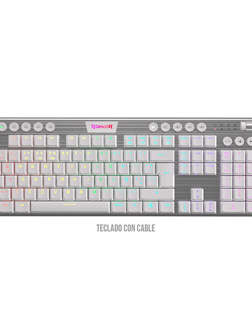 Teclado HORUS FS K619W-RGB-SP WHITE Cableado