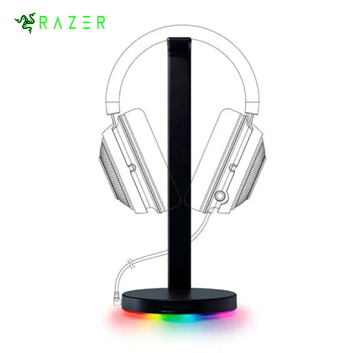 Soporte Base Razer Para Audifonos V2 Chroma Usb 3.1 Hub Negro