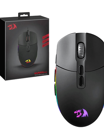 Mouse Redragon INVADER PRO M719RGB Inalambrico Negro Original