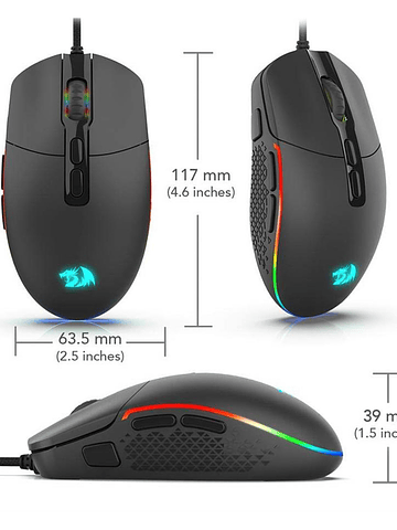 Mouse Redragon Invader M719 USB Negro Original