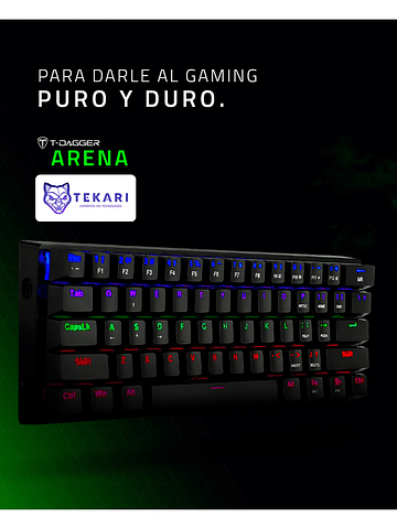 Teclado T-Dagger ARENA Rainbow T-TGK321-BR BLACK BROWN SWITCH