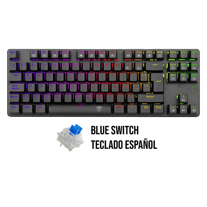 Teclado T-Dagger BORA BLACK RGB T-TGK315-BL-SP BLUE SWITCH