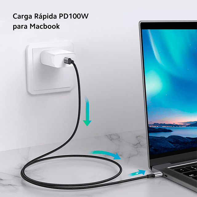 Cable USB C Carga Rápida 1 Metro - Blindado - Android Mac