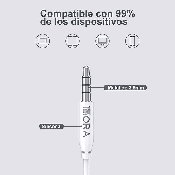 Audífonos 1HORA AUT117 Blanco 4