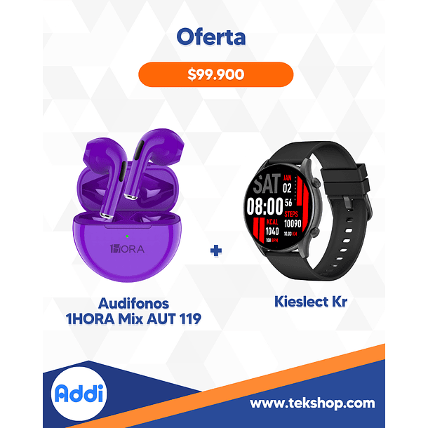 Combo Audífonos 1HORA Mix AUT 119 + Kieslect Kr 6