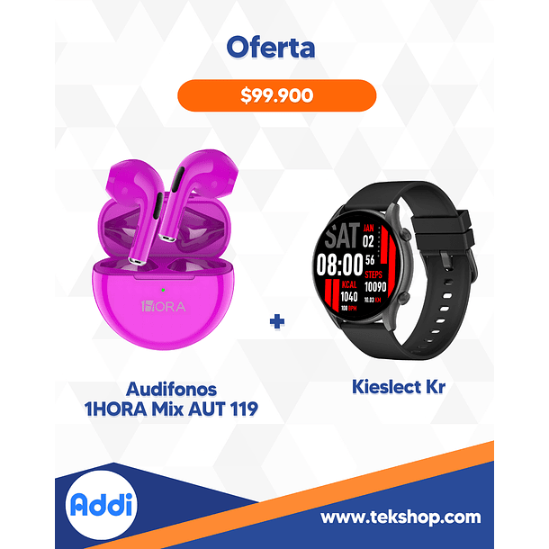 Combo Audífonos 1HORA Mix AUT 119 + Kieslect Kr 7