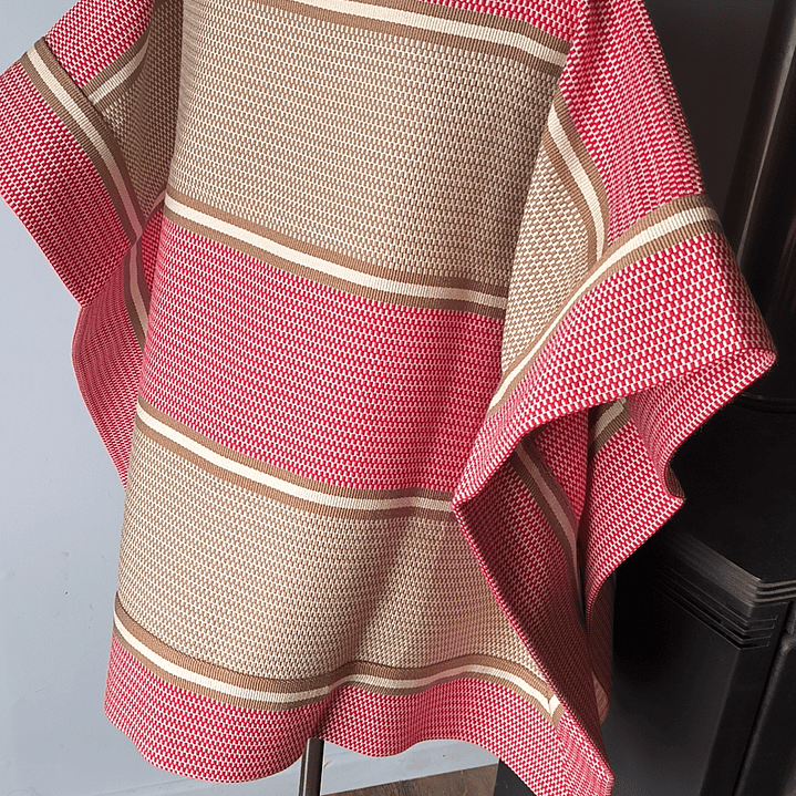 MANTA CORRALERA ADULTA A PEINECILLO ROJO, ARENA, TOSTADO 3