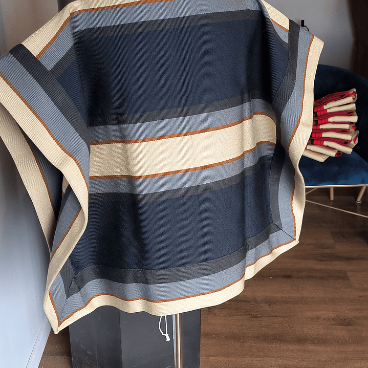 MANTA JUVENIL AZUL/GRIS/CAMELL/ARENA 5