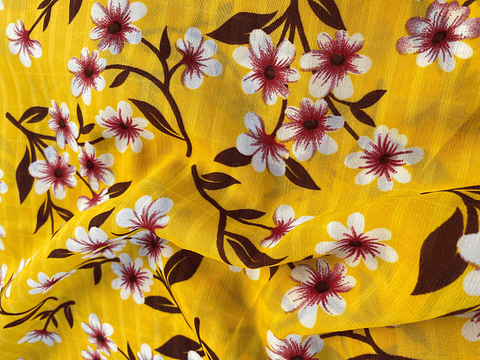 Gasa Floreado Amarillo