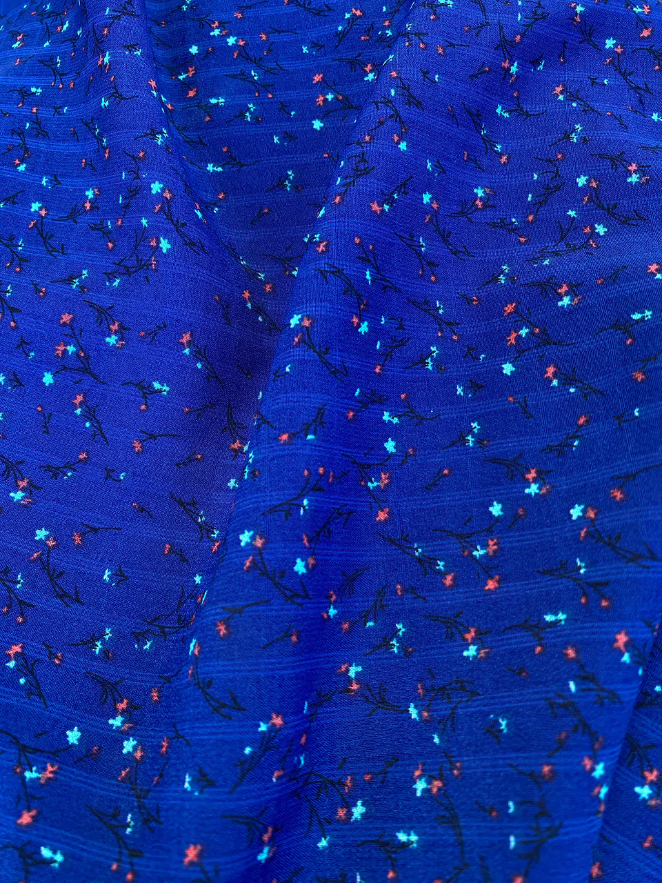 Gasa Chiffon Azul Floreado 2