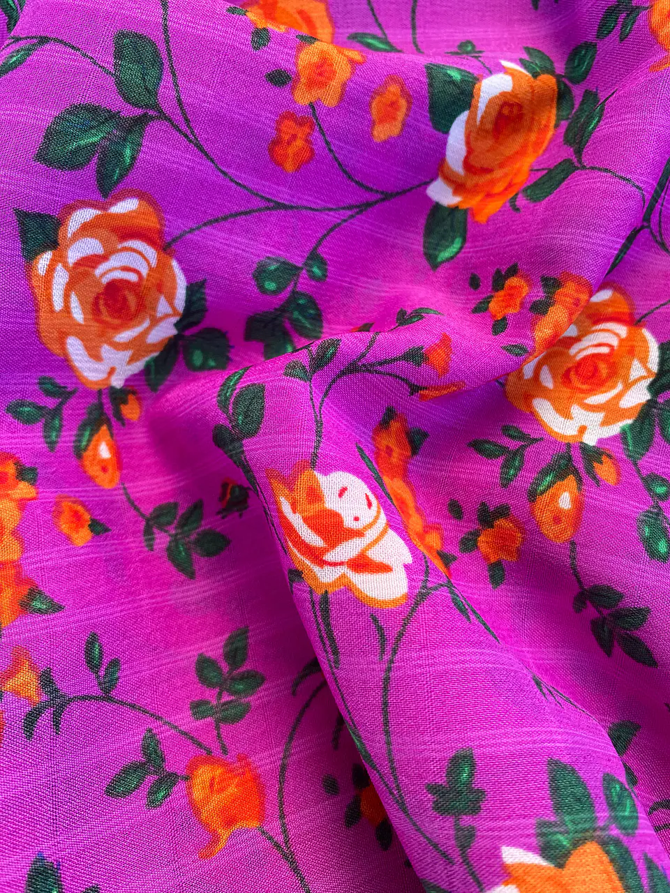 Gasa Chiffon Morado Floreado 2