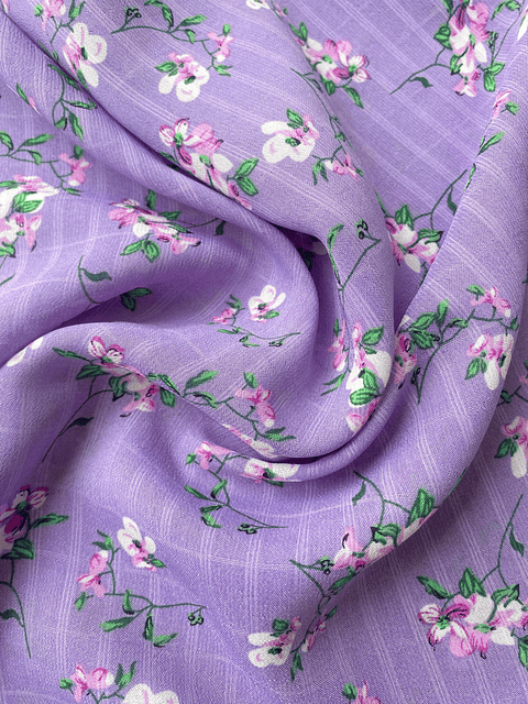 Gasa Chiffon Lila Floreado