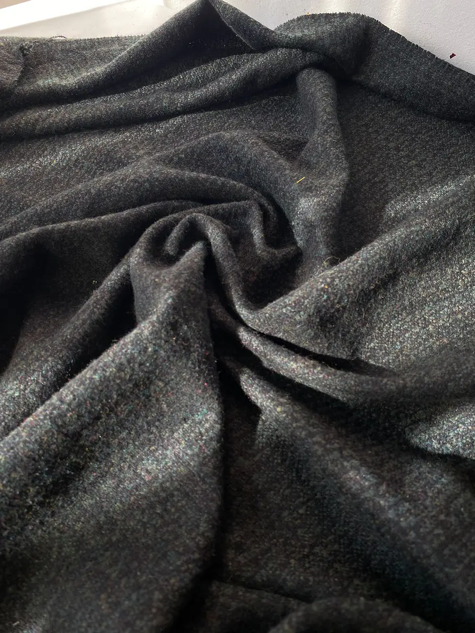 Lana Tweed Jaspeado Gris y Verde 3