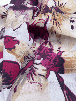 Lino Algodón Flores Moradas 