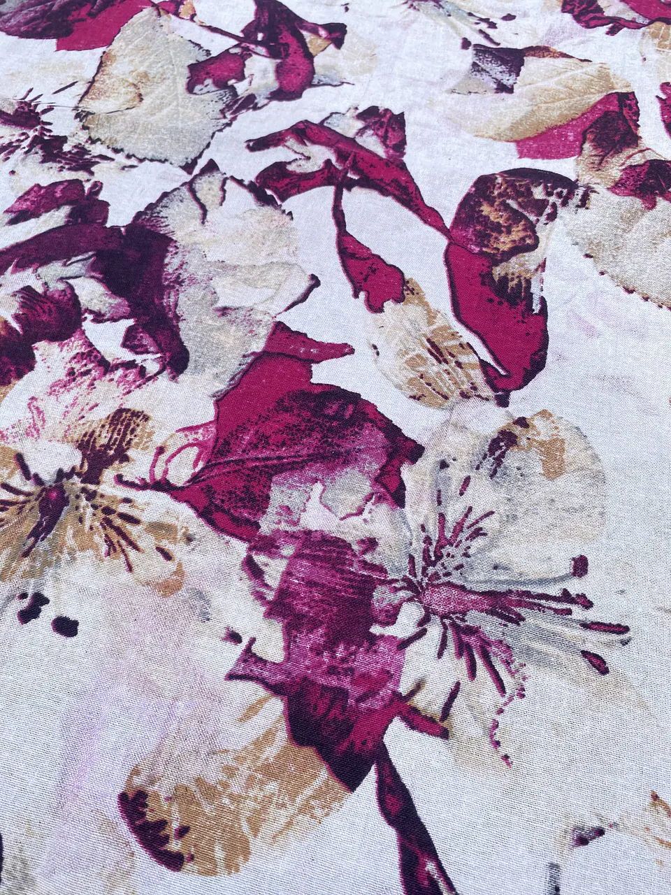 Lino Algodón Flores Moradas  3