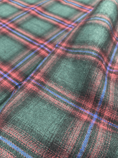 Franela tartán verde con rojo