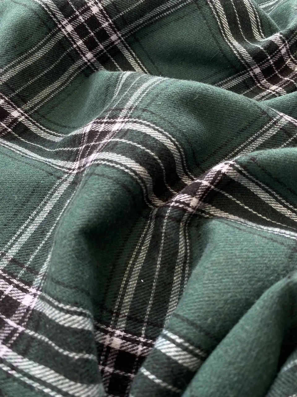 Franela Tartán verde con blanco  1