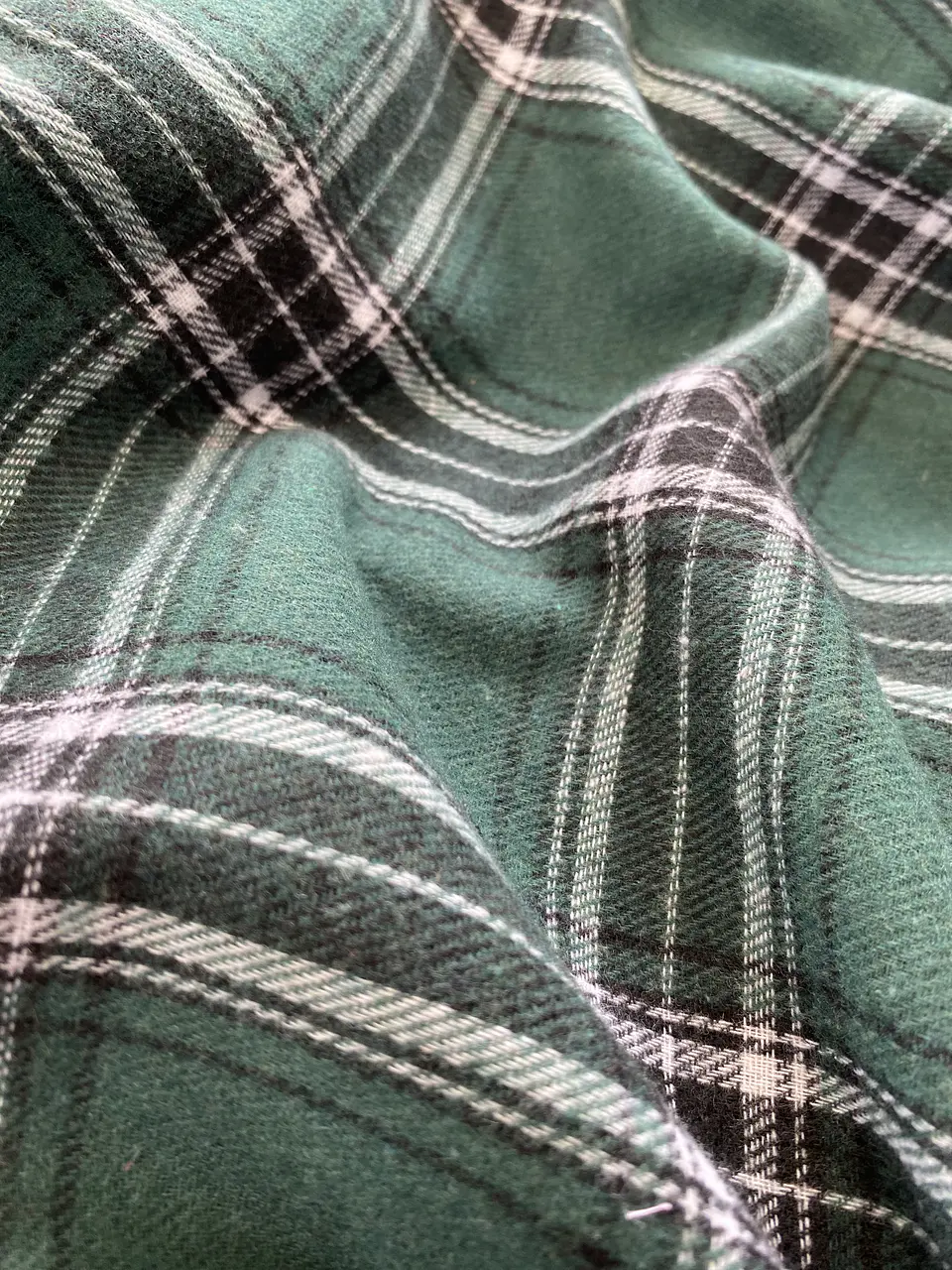 Franela Tartán verde con blanco  2