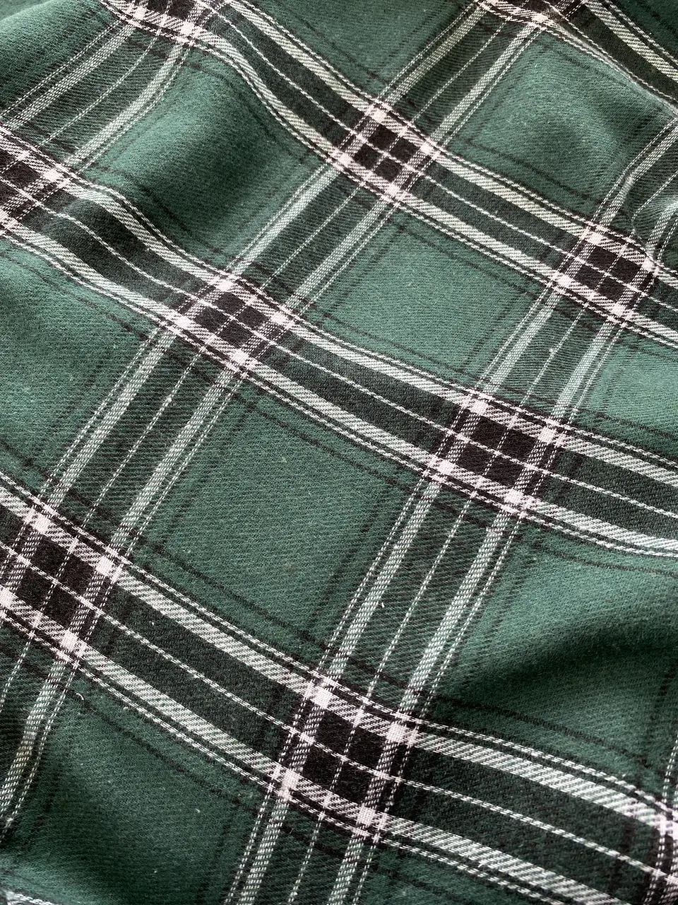 Franela Tartán verde con blanco  3