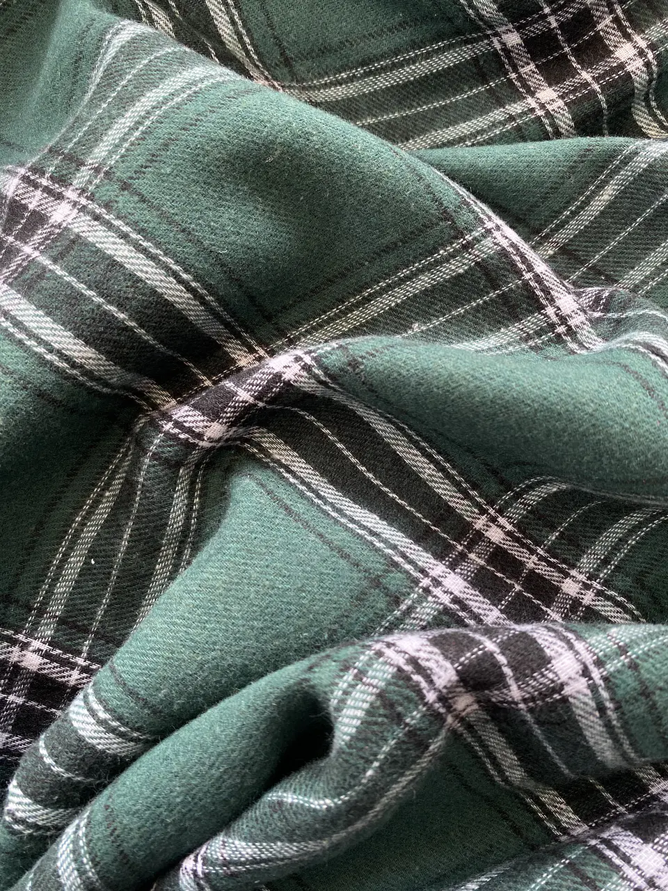 Franela Tartán verde con blanco  4