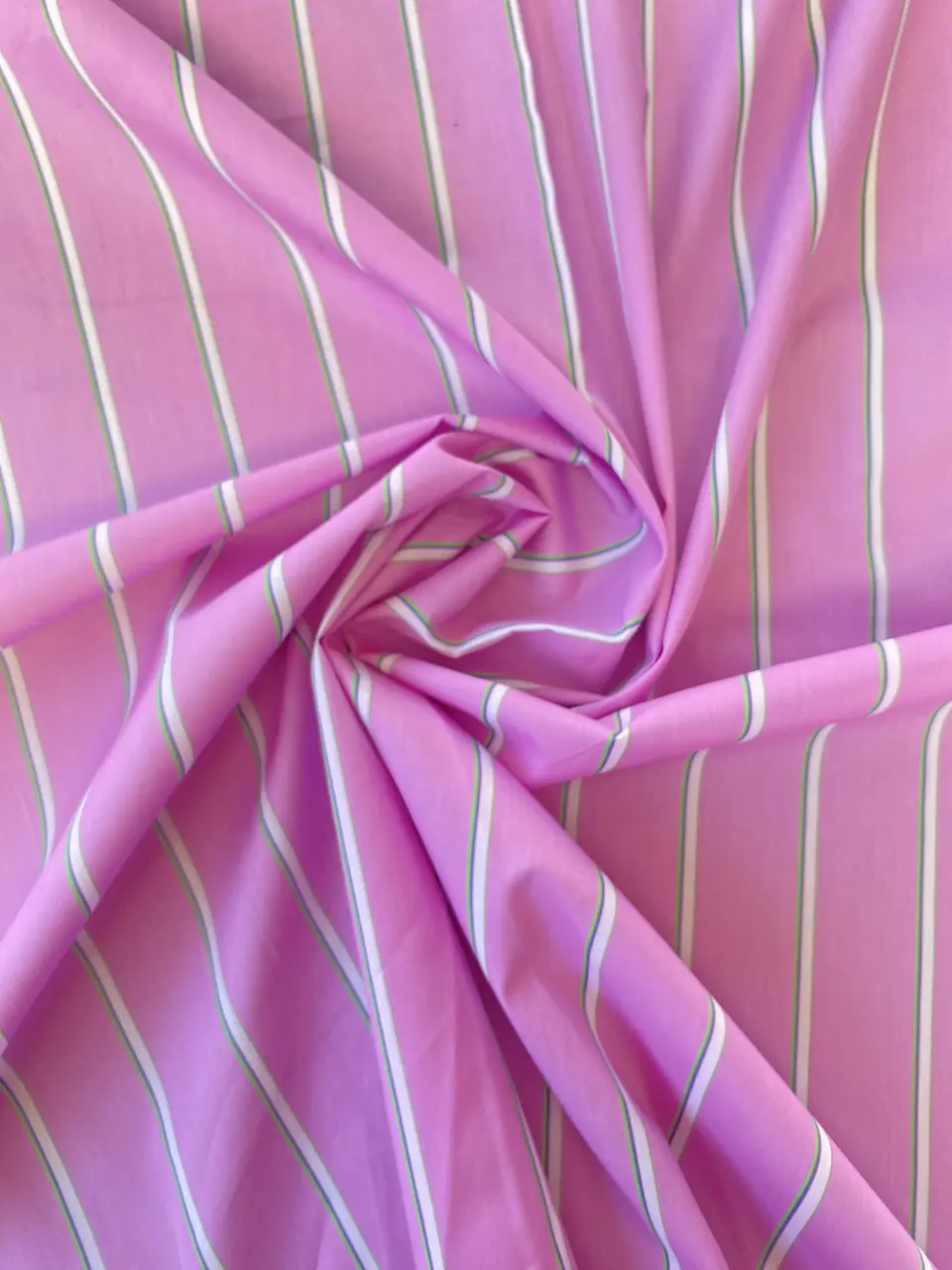 Popelina Rosa Lineas Blancas  1