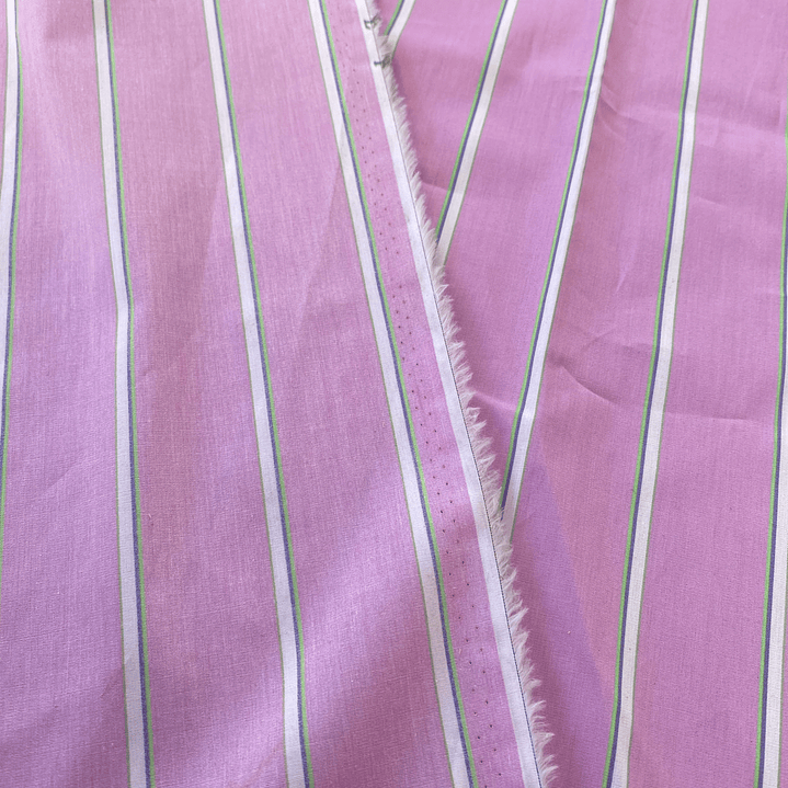 Popelina Rosa Lineas Blancas  4