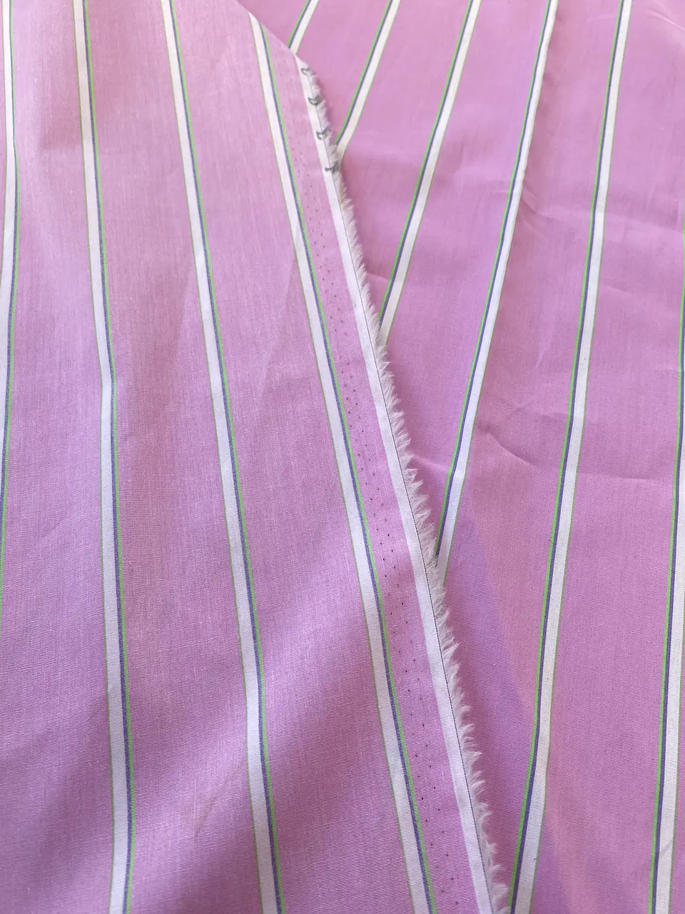 Popelina Rosa Lineas Blancas  4