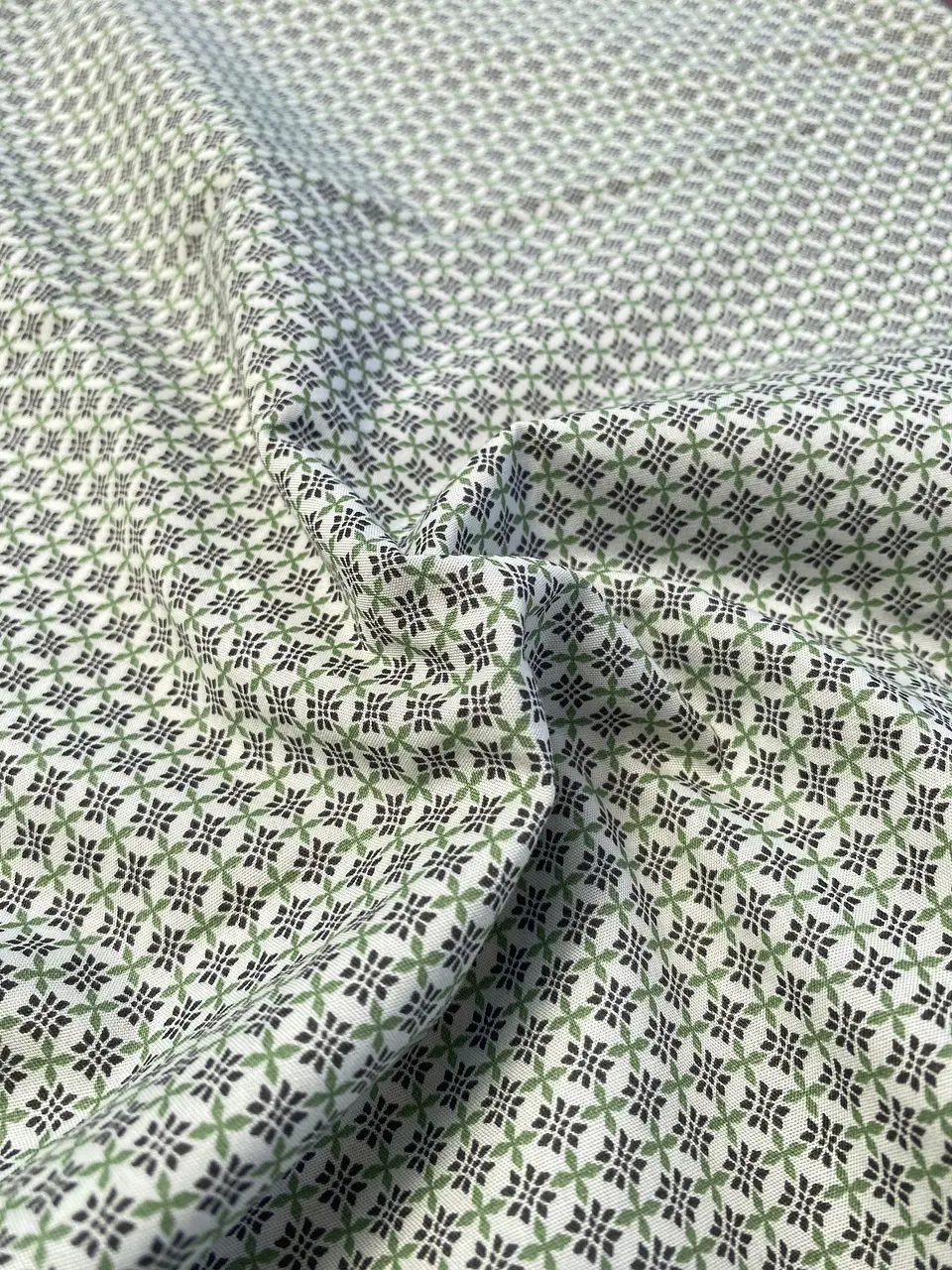 Popelina  Flores Verdes 3