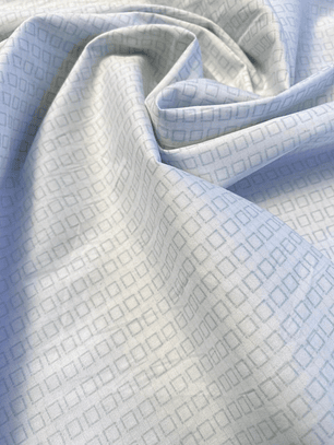 Popelina blanca con cuadros 