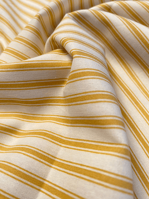 Popelina Blanca con Lineas mostaza