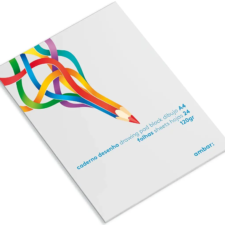 BLOCO DESENHO A4 AMBAR CAVALINHO 24 FOLHAS 120GR 16368 1