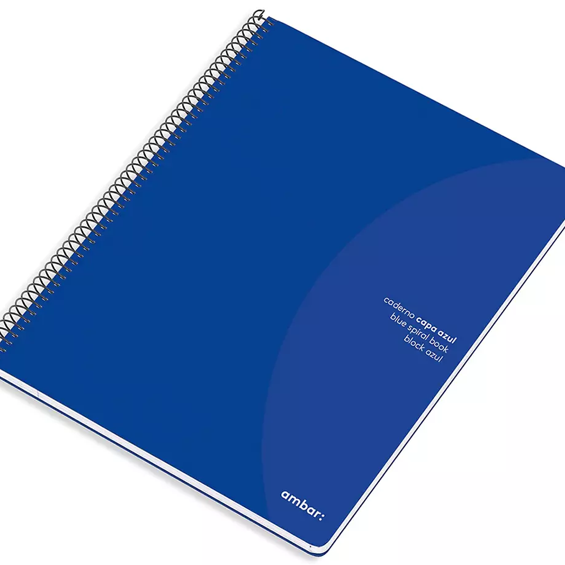 CADERNO CAPA AZUL A5 AMBAR ESPIRAL 80 FOLHAS 70GR XADREZ 16652 1